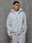 Hoodie Zip Through - Grey Marl