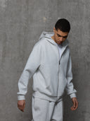 Hoodie Zip Through - Grey Marl