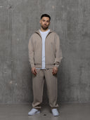 Hoodie Zip Through - Taupe