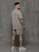 Textured Polo - Taupe