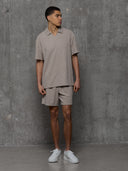 Textured Polo - Taupe