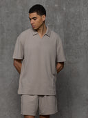 Textured Polo - Taupe