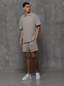 Textured Polo - Taupe