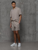 Textured Shorts - Taupe