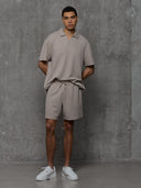 Textured Shorts - Taupe