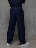 Plisse Trouser - Navy