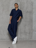 Plisse Shirt - Navy