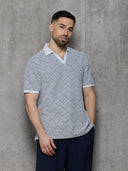 Men's Jacquard Polo - White