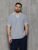 Men's Jacquard Polo - White