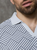 Men's Jacquard Polo - White