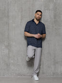 Men's Jacquard Polo - Navy